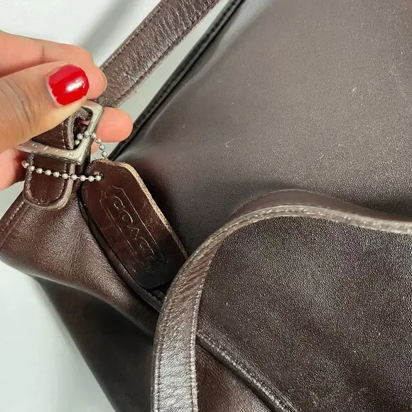 SOLD COACH Vintage 9134 Hippie Flap Bag Shoudler or Crossbody Brown - Picture 6 of 15